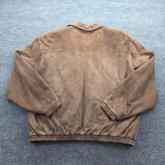 Roundtree & Yorke Suede Jacket Bomber Harrington Leather Brown Men Large Vintage - Picture 2 of 14